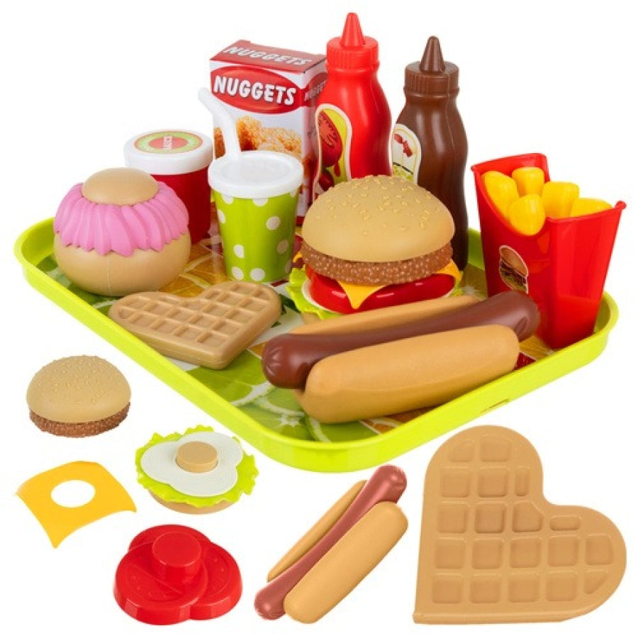 Set Jucării Fast Food pentru Copii, 26 Piese