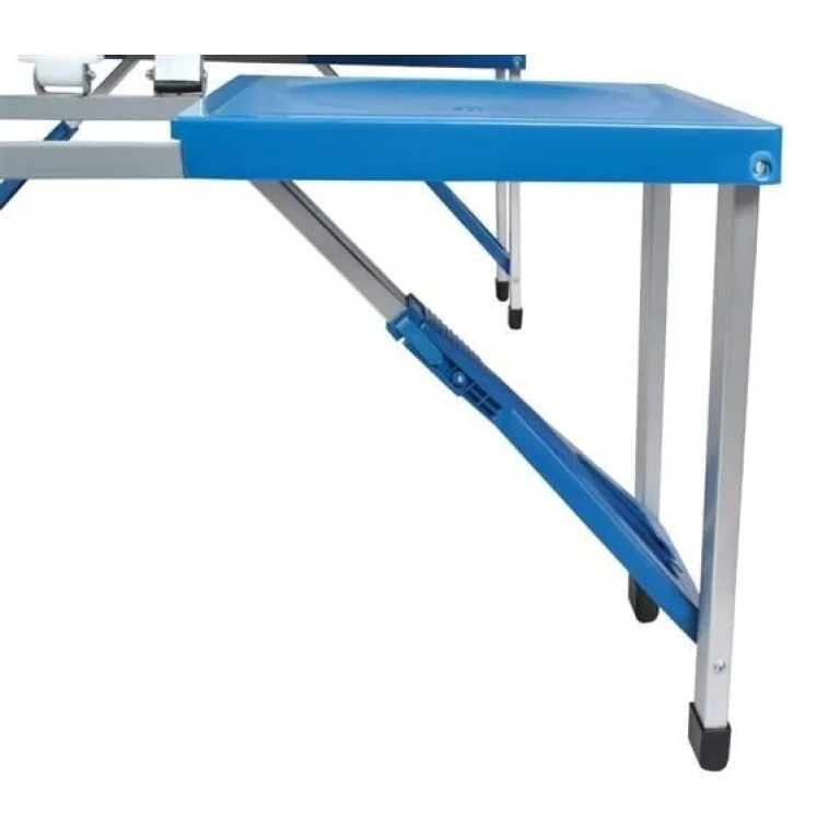 Set Masă Camping Pliabilă cu 4 Scaune din Aluminiu – Tip Valiză, Albastru - MAXY