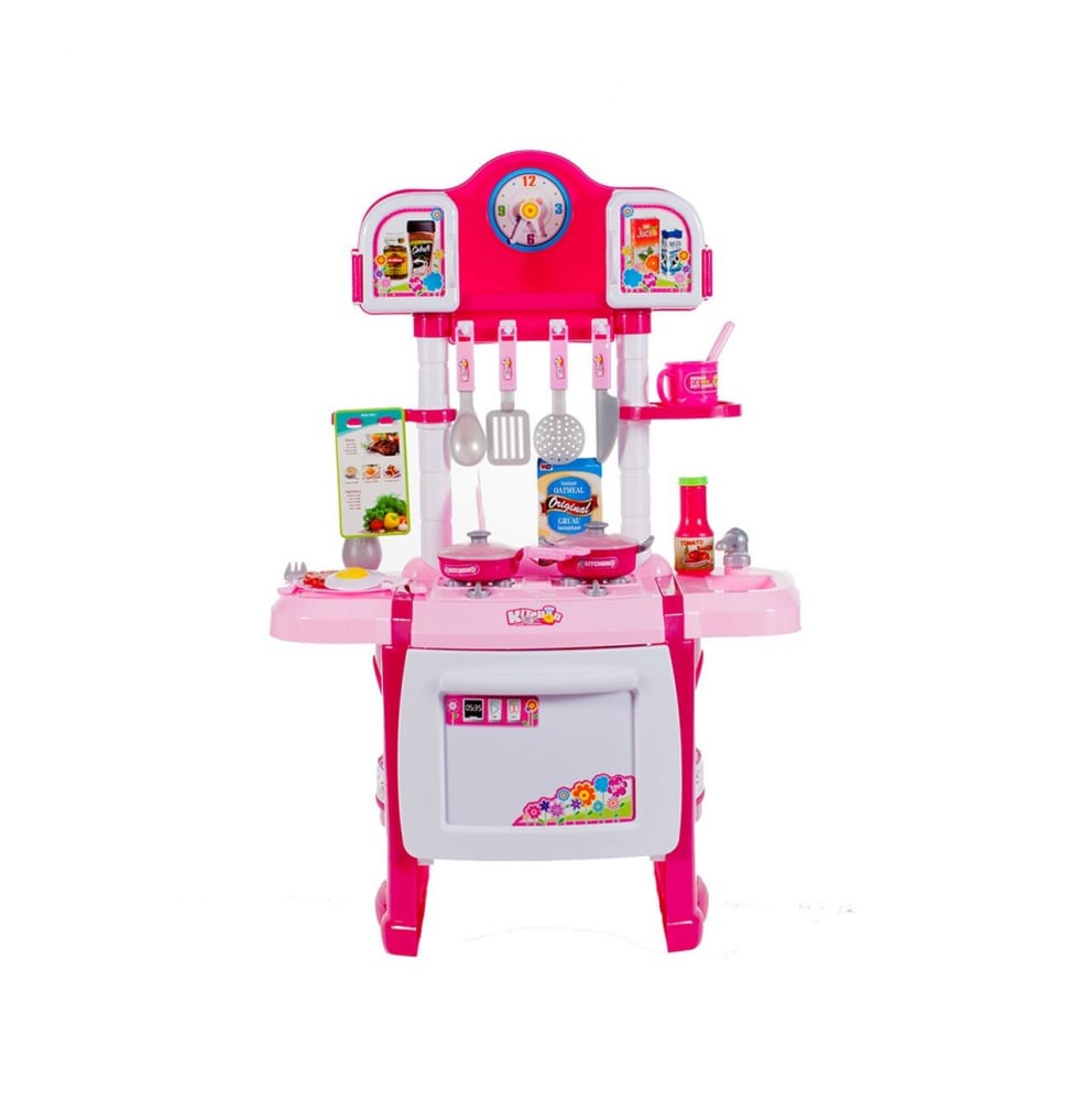Set Bucătărie Copii cu Sunete și Lumini, 24 Piese, Roz - MAXY
