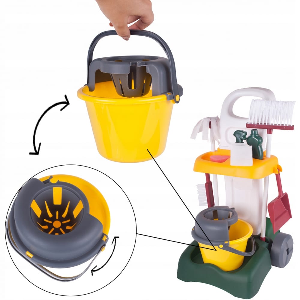 Set Curatenie Copii Cu Galeata Si Mop, 14 Piese 