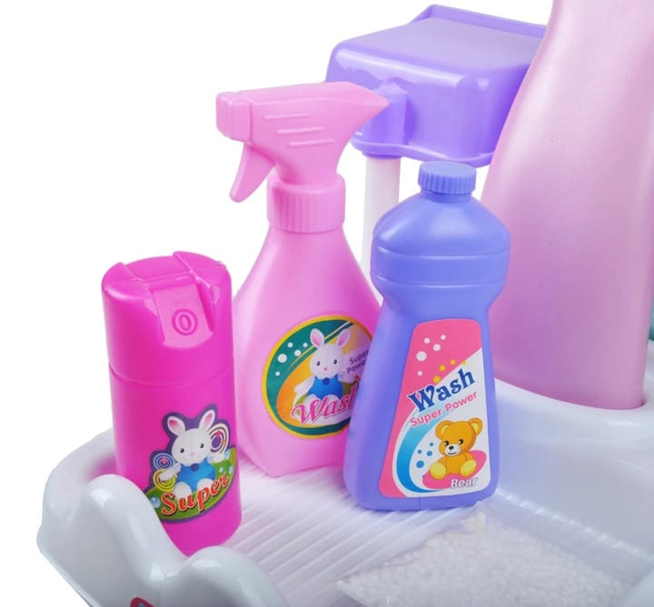 Set Curățenie Copii cu Aspirator, Mătură, Făraș și Accesorii, Roz - MAXY