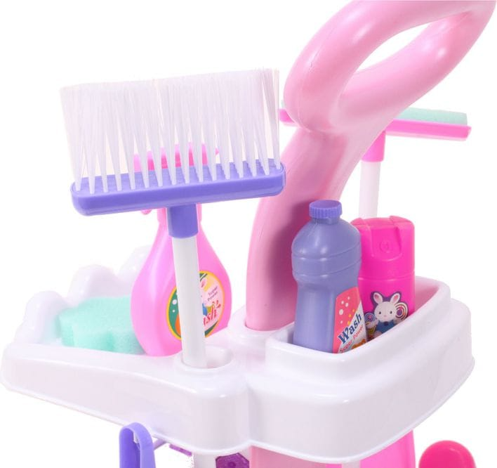 Set Curățenie Copii cu Aspirator, Mătură, Făraș și Accesorii, Roz - MAXY