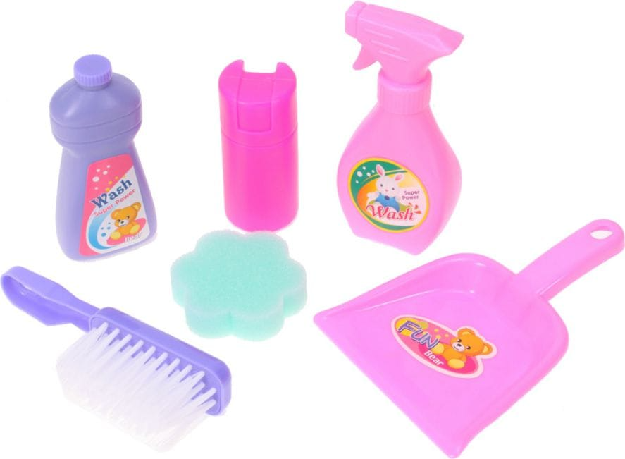 Set Curățenie Copii cu Aspirator, Mătură, Făraș și Accesorii, Roz - MAXY