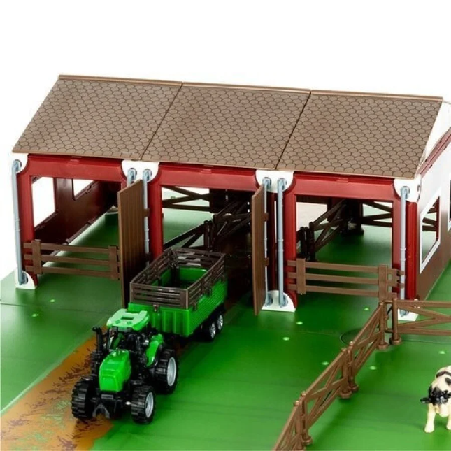 Set Fermă pentru Copii cu Tractor, Animale și Accesorii, 102 Piese - MAXY