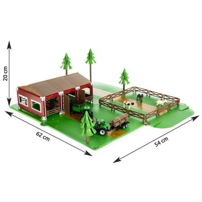 Set Fermă pentru Copii cu Tractor, Animale și Accesorii, 102 Piese - MAXY
