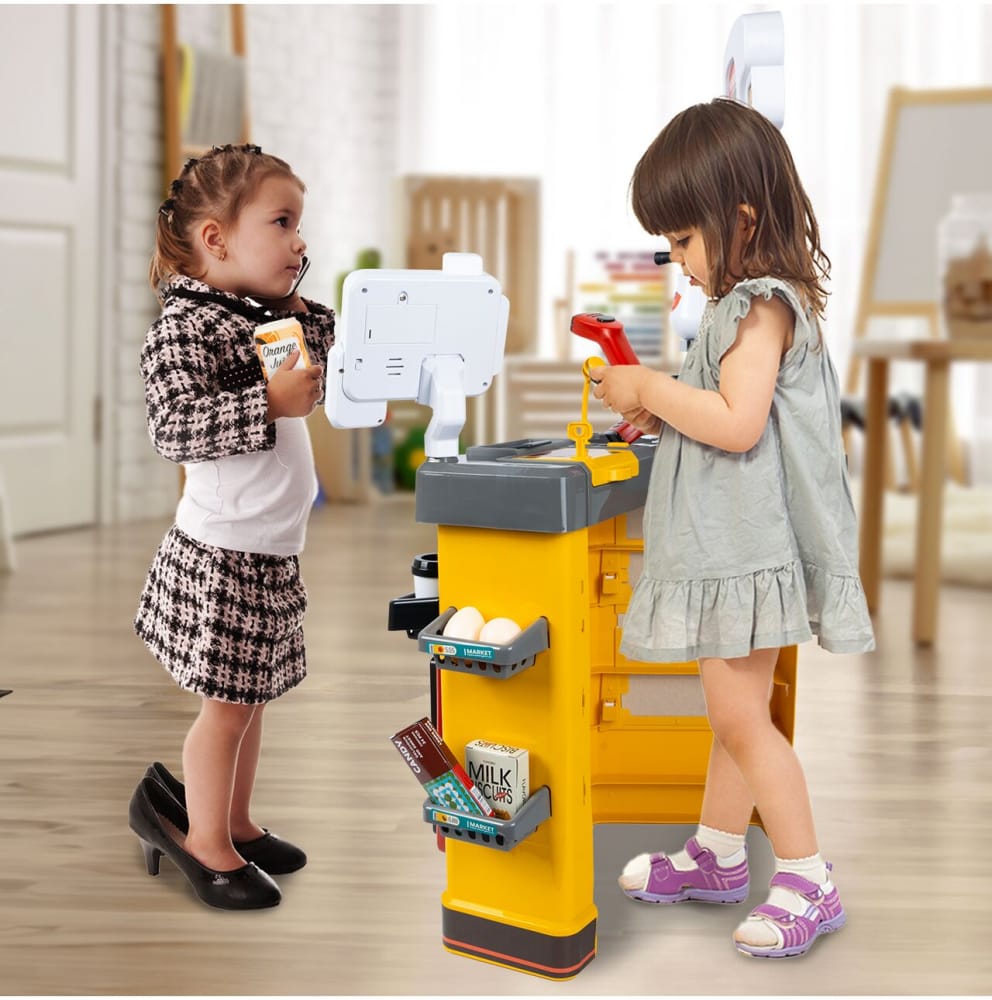 Set Supermarket pentru Copii cu Casă de Marcat, Scanner, Frigider și 54 Accesorii - MAXY