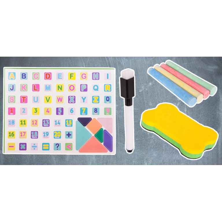 Tablă Educativă din Lemn pentru Copii, Magnetică, 38 x 35 x 85 cm - MAXY