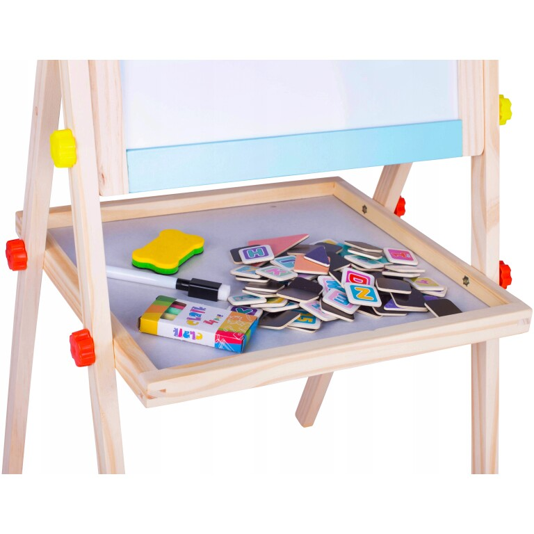 Tablă Educativă din Lemn pentru Copii, Magnetică, 38 x 35 x 85 cm - MAXY