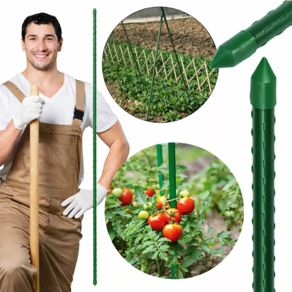 Set 10 Araci pentru Susținerea Plantelor 180 cm, Diametru 16 mm, Verde - MAXY