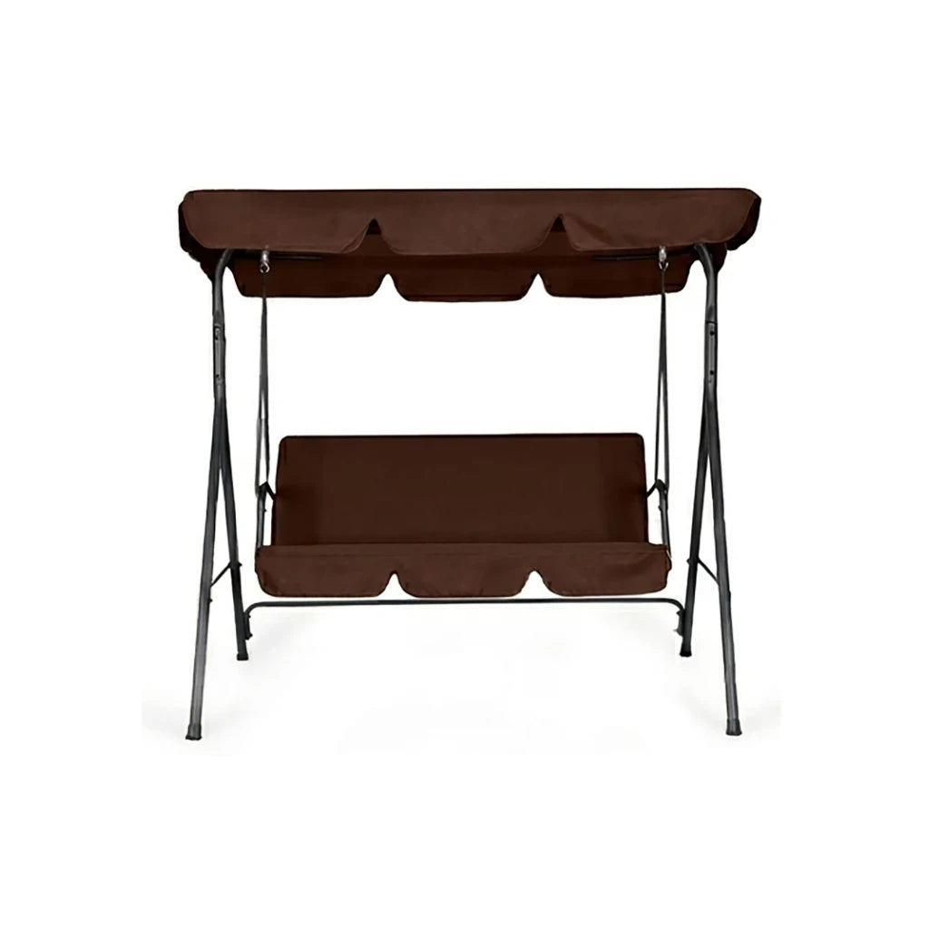 Balansoar de Grădină 3 Locuri cu Copertină Reglabilă, Maro, 172 x 112 x 151 cm - MAXY