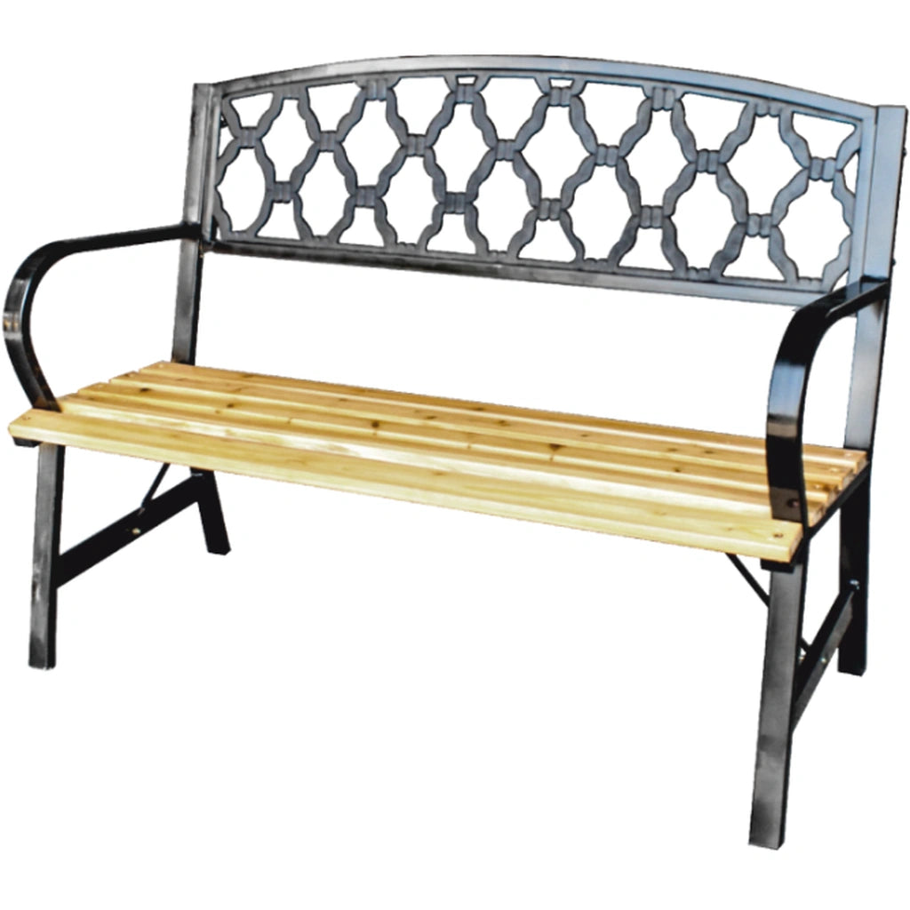 Bancă de Grădină din Lemn și Oțel 120x56x85 cm - MAXY