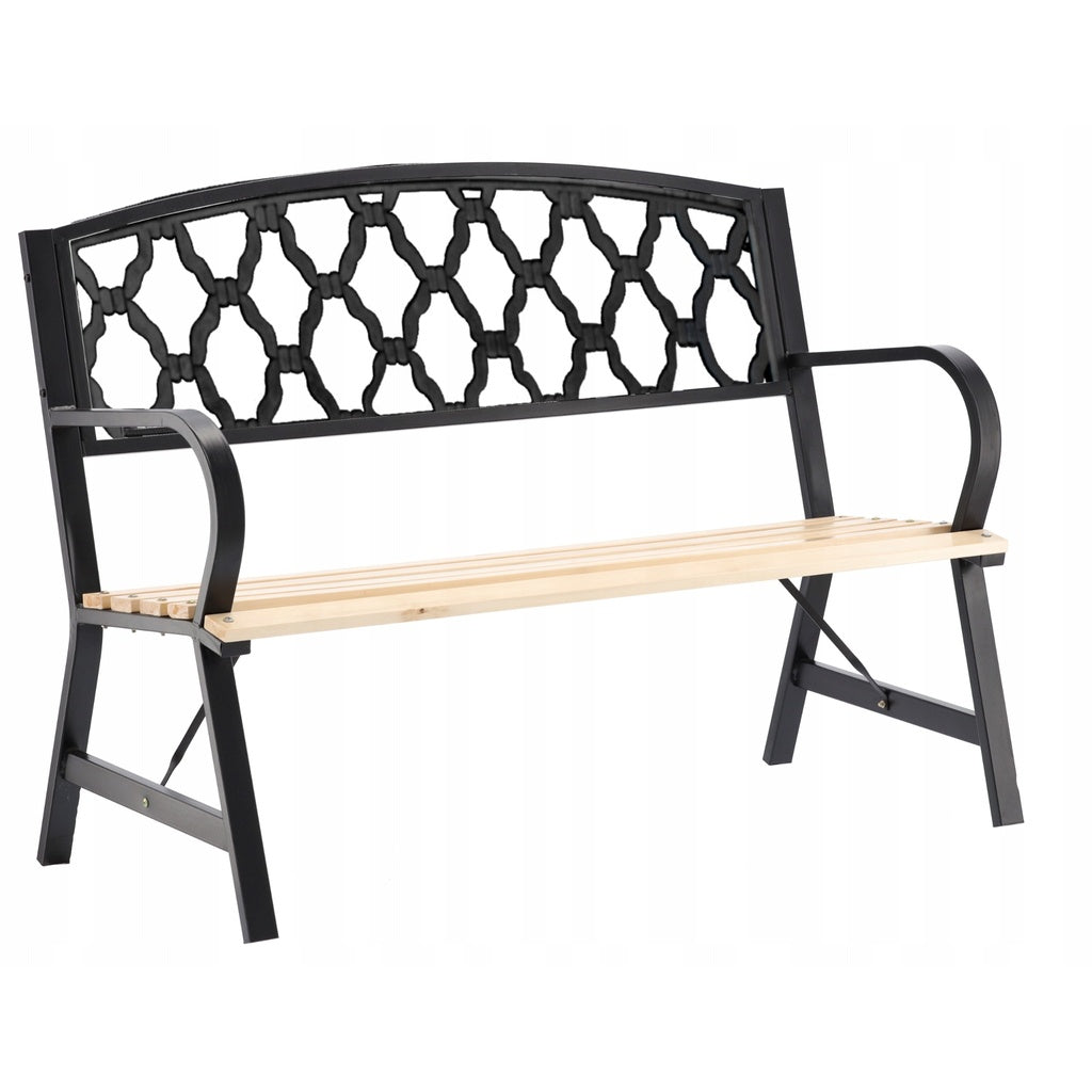 Bancă de Grădină din Lemn și Oțel 120x56x85 cm - MAXY