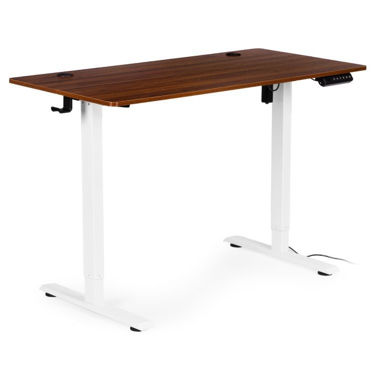 Birou Electric Reglabil pe Înălțime 120x60 cm, Maro cu Alb