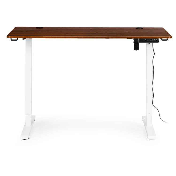 Birou Electric Reglabil pe Înălțime 120x60 cm, Maro cu Alb