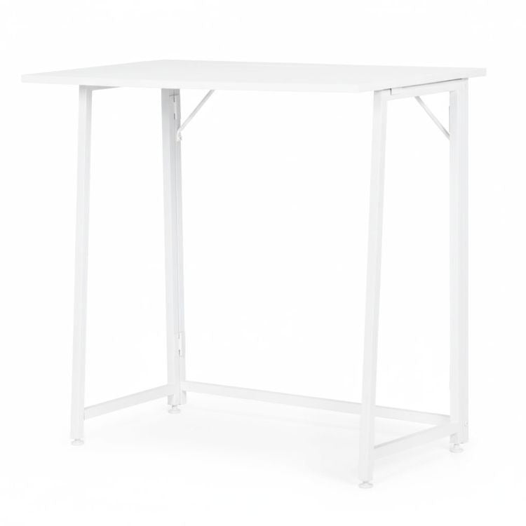 Birou Pliabil pentru Laptop 80 x 45 x 76 cm, Culoare Alb - MAXY