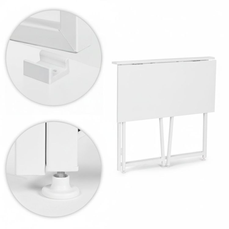 Birou Pliabil pentru Laptop 80 x 45 x 76 cm, Culoare Alb - MAXY
