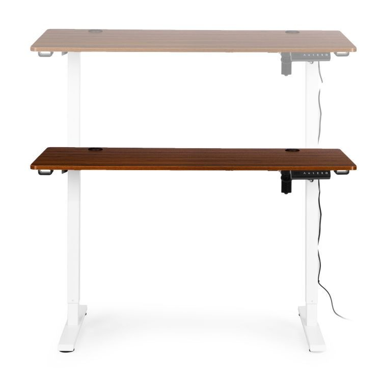 Birou Electric Reglabil pe Înălțime 120x60 cm, Maro cu Alb