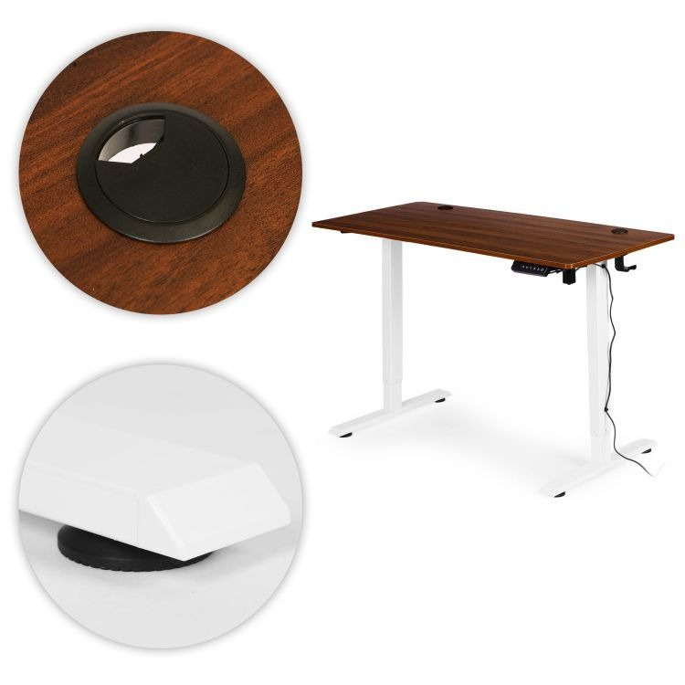 Birou Electric Reglabil pe Înălțime 120x60 cm, Maro cu Alb