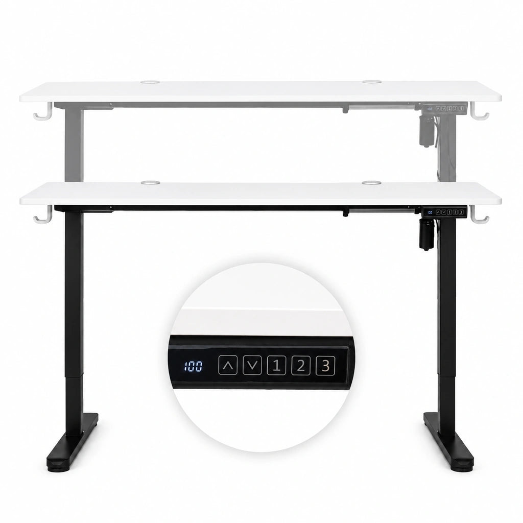 Birou Electric Reglabil pe Înălțime 72-118 cm, 120x60 cm,  Alb