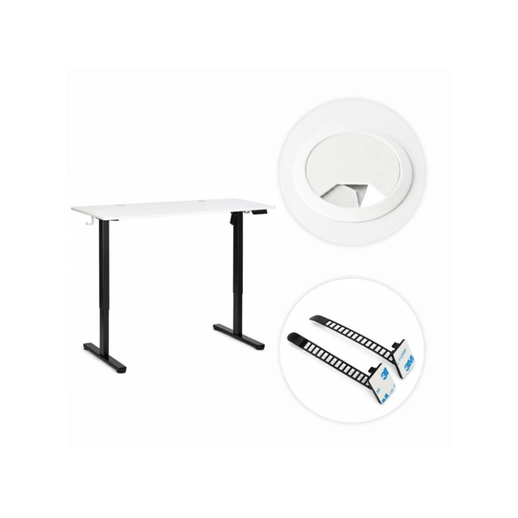 Birou Electric Reglabil pe Înălțime 72-118 cm, 140x60 cm, , Alb