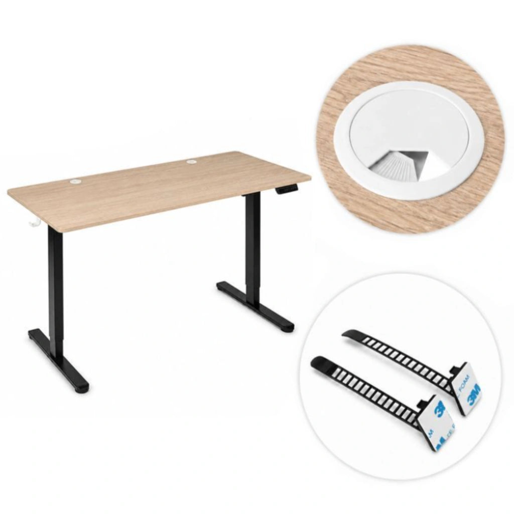 Birou Electric Reglabil pe Înălțime 72-118 cm, 140x60 cm, Stejar Deschis
