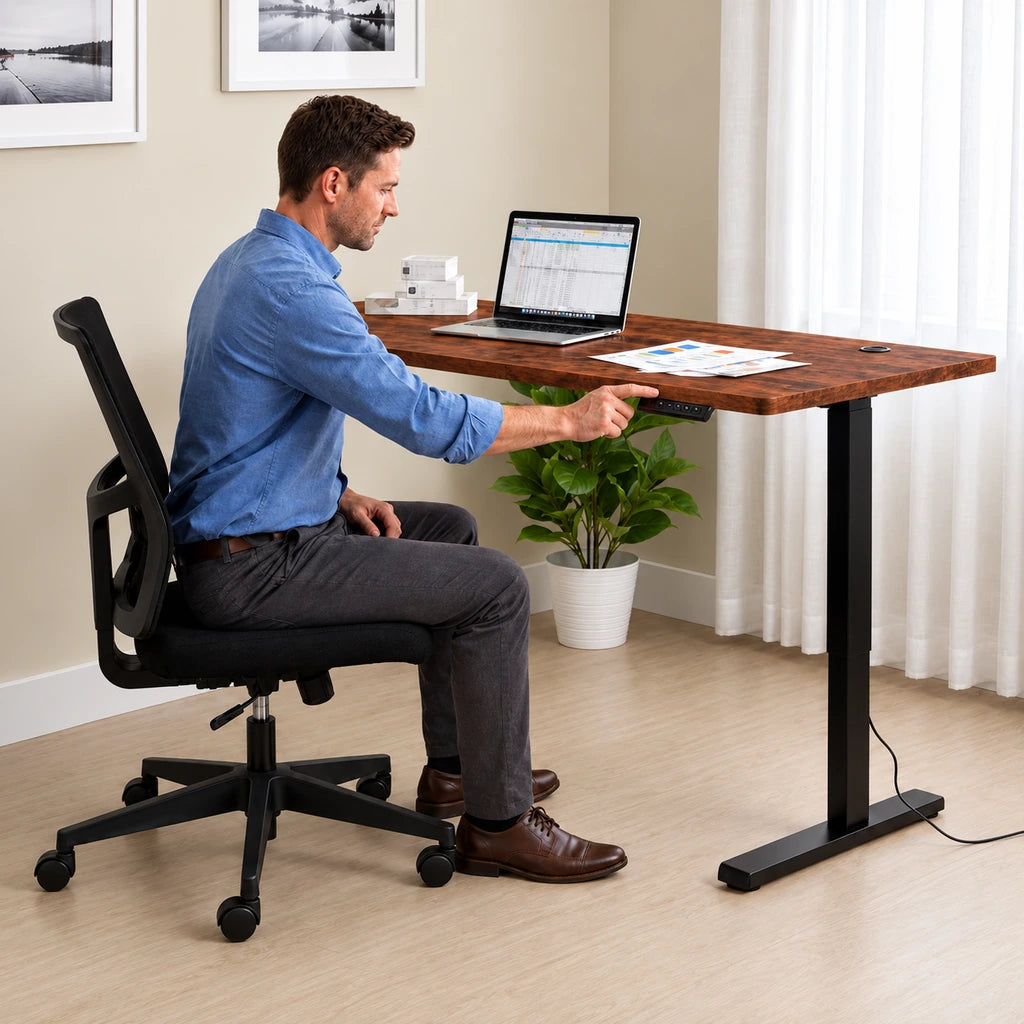 Birou Electric Reglabil pe Înălțime  72-118 cm, 120x60 cm, Stejar Antic