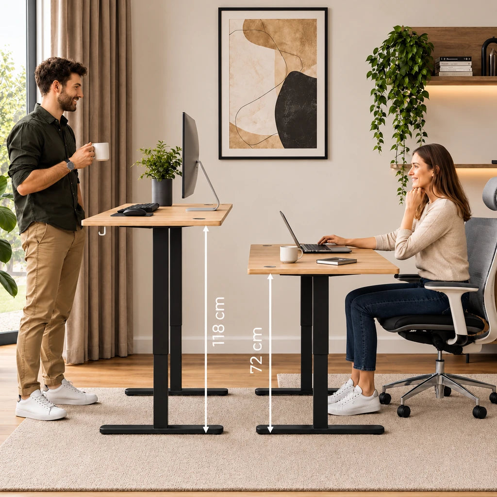 Birou Electric Reglabil pe Înălțime 72-118 cm, 140x60 cm, Stejar Deschis