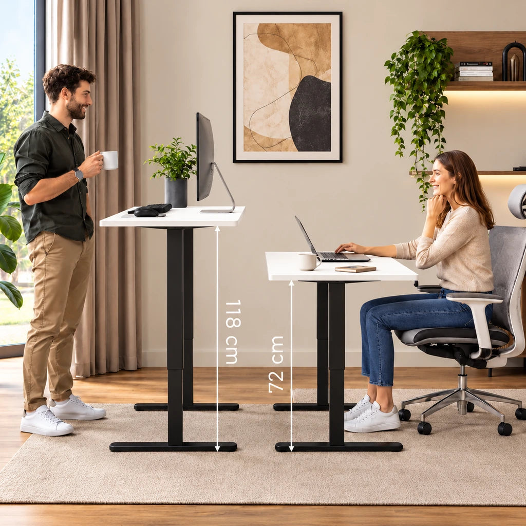 Birou Electric Reglabil pe Înălțime 72-118 cm, 120x60 cm,  Alb