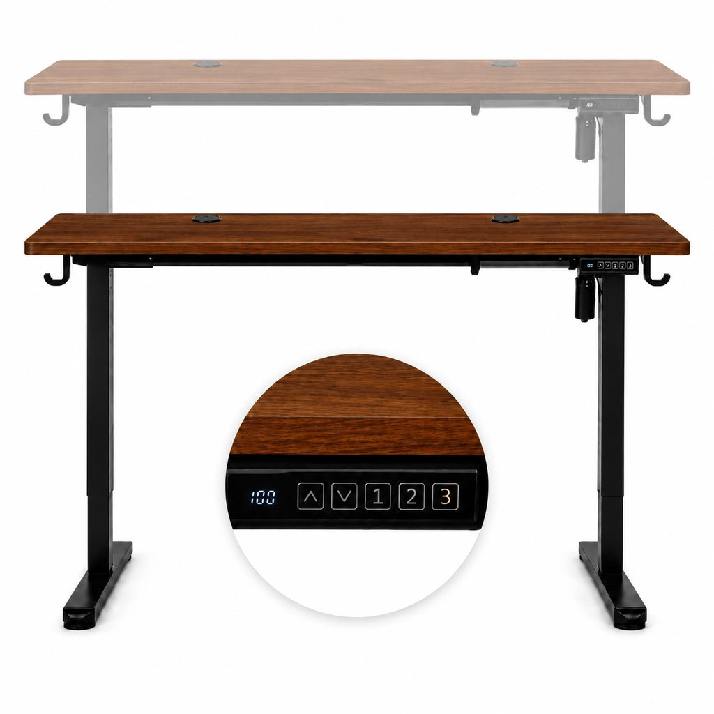 Birou Electric Reglabil pe Înălțime 72-118 cm, 140x60 cm, Stejar Închis