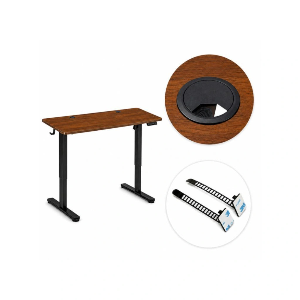 Birou Electric Reglabil pe Înălțime 72-118 cm, 140x60 cm, Stejar Închis