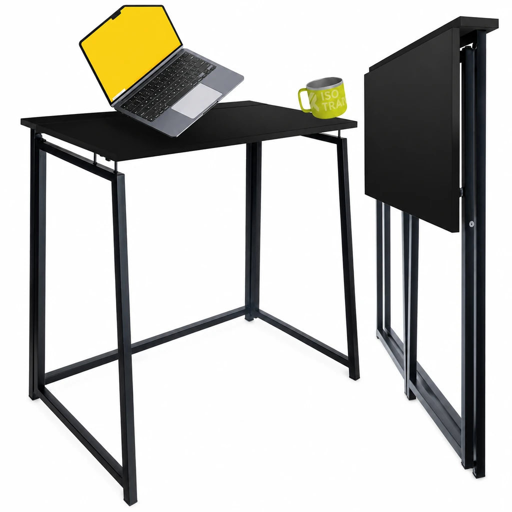 Birou Pliabil din Lemn Negru RUHHY 80x75x40 cm