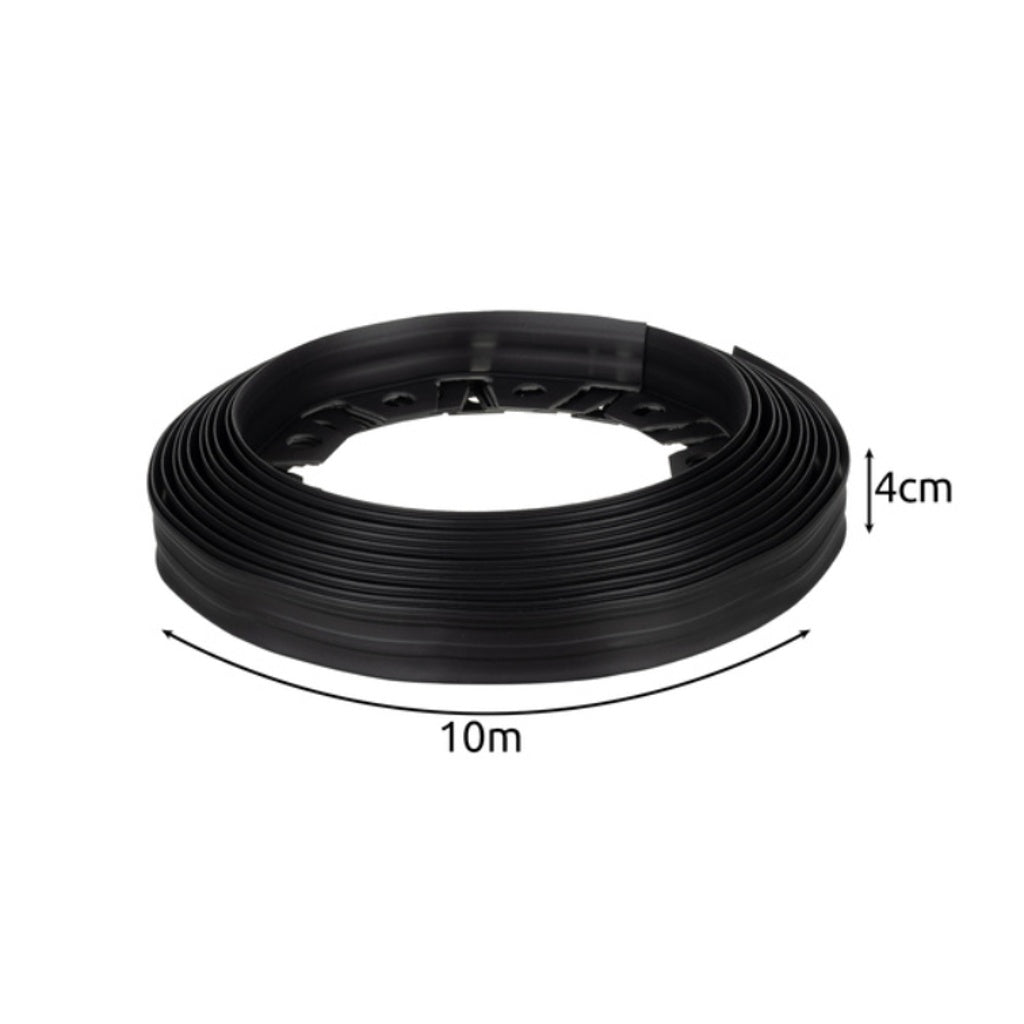 Bordura pentru Gradina 4 cm x 10 m – Flexibila, Rezistenta, Culoare Negru - MAXY
