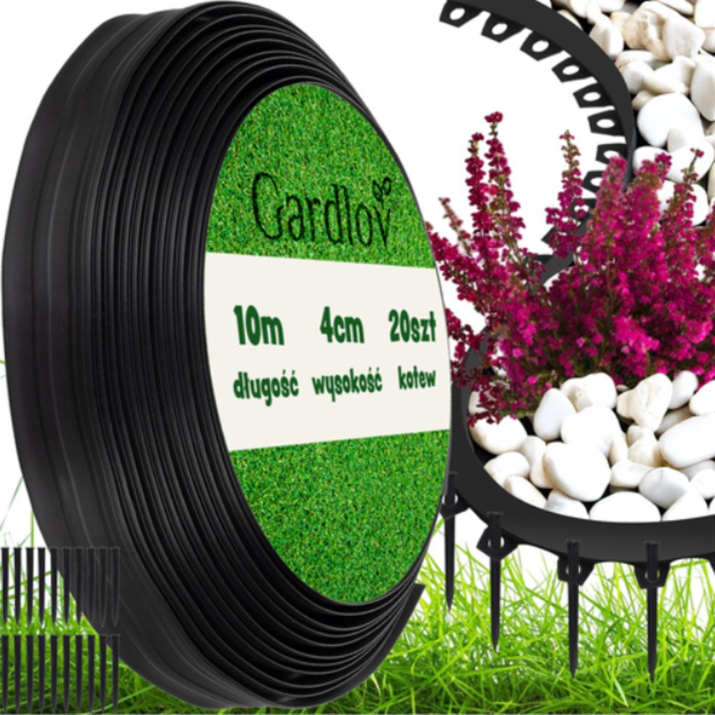 Bordura pentru Gradina 4 cm x 10 m – Flexibila, Rezistenta, Culoare Negru - MAXY