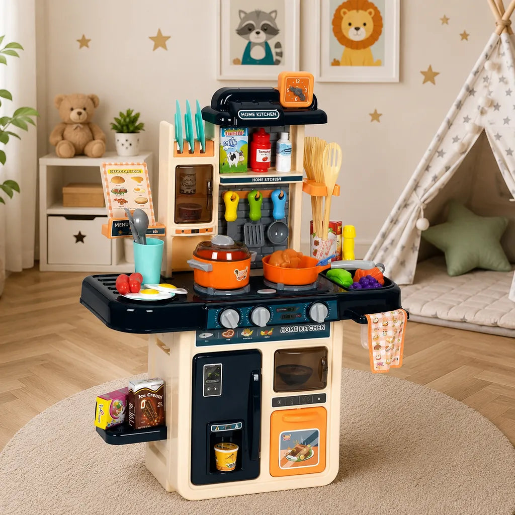 Bucătărie pentru Copii cu 42 Accesorii, Efecte de Sunet, Lumini, Abur, 47 x 23 x 63 cm - MAXY