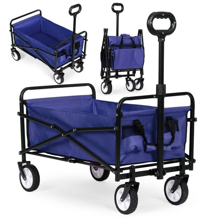 Carucior Gradina Pliabil Multifunctional 100 kg Albastru - MAXY