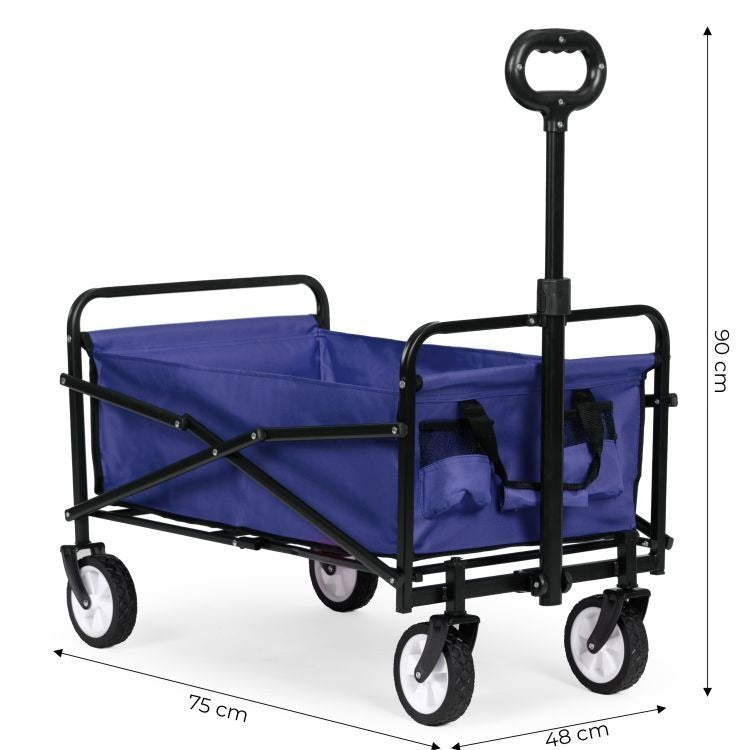 Carucior Gradina Pliabil Multifunctional 100 kg Albastru - MAXY