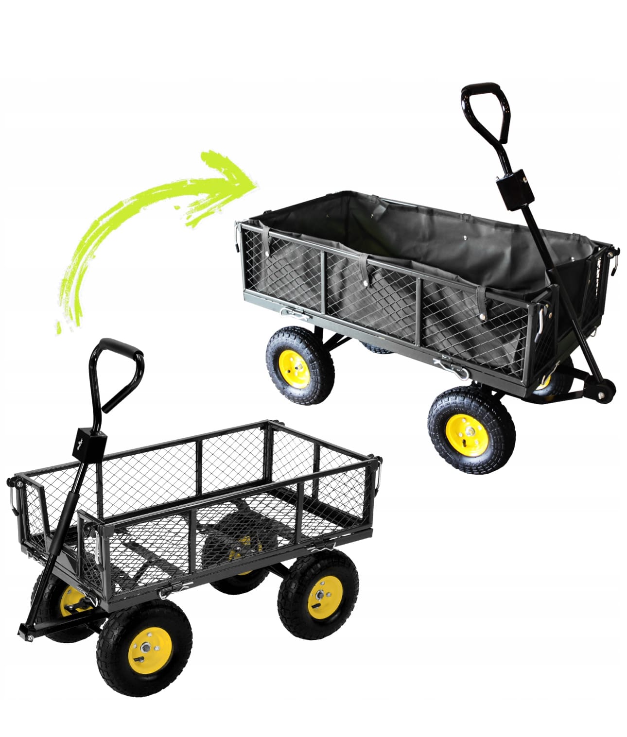 Cărucior de Grădină 300kg cu 4 Roți – Multifuncțional - MAXY
