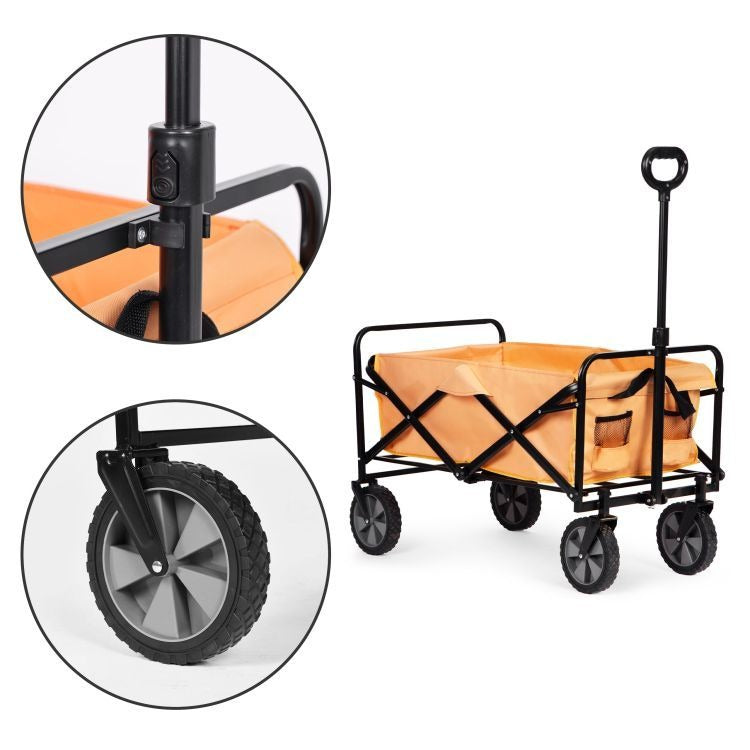 Carucior Gradina Pliabil Multifunctional 100 kg Portocaliu - MAXY