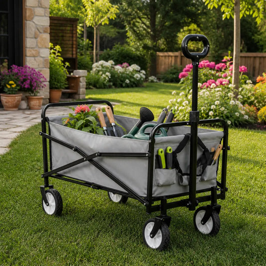 Carucior Gradina Pliabil Multifunctional 100 kg Gri - MAXY