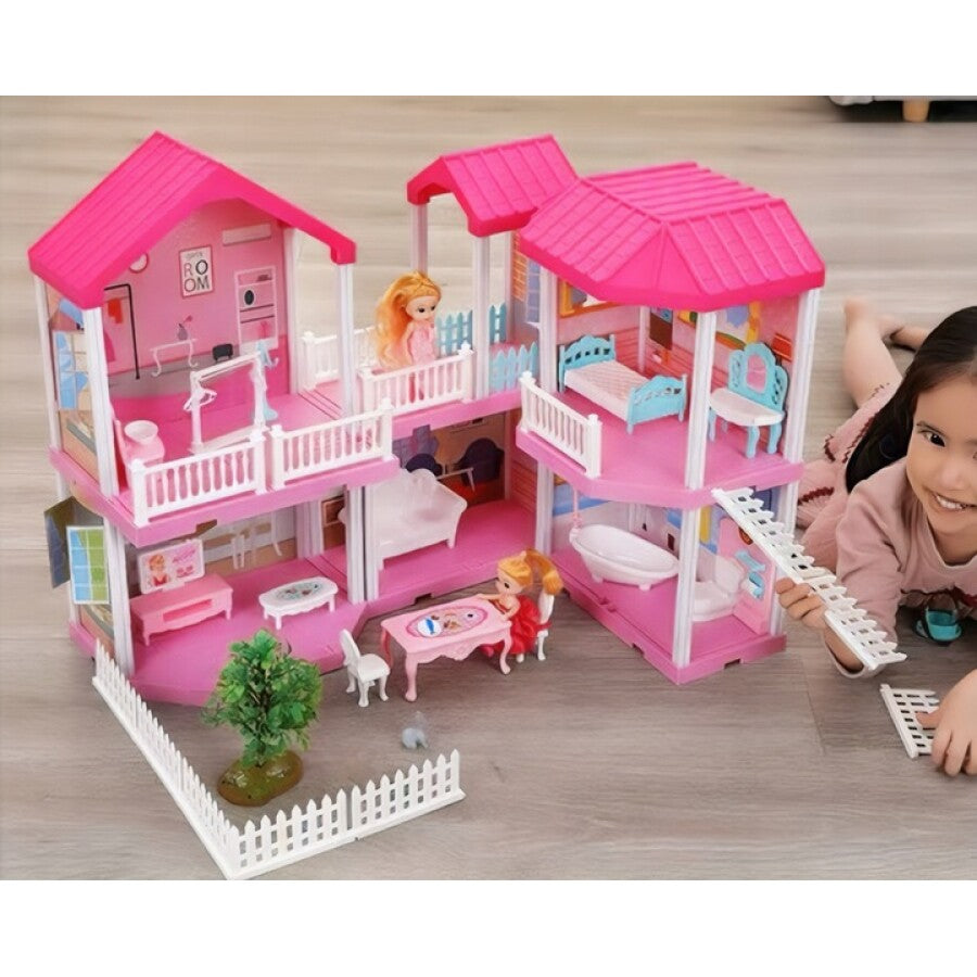 Casa De Papusi XXL Cu 3 Etaje, 6 Camere, 148 Piese, 71 cm - MAXY