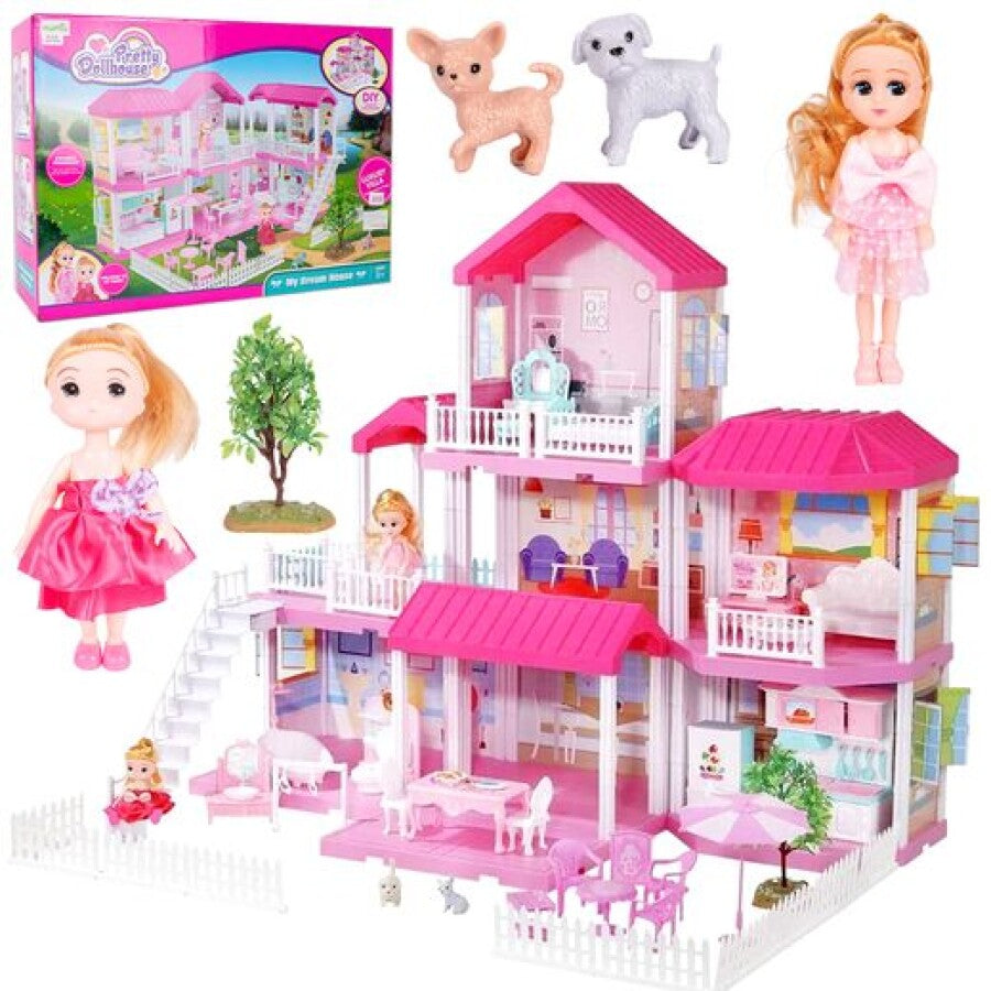 Casa De Papusi XXL Cu 3 Etaje, 6 Camere, 148 Piese, 71 cm - MAXY