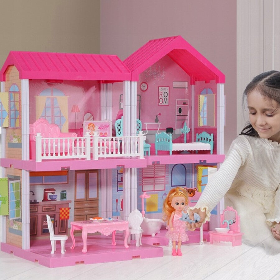 Casa De Papusi XXL Cu 3 Etaje, 6 Camere, 148 Piese, 71 cm - MAXY