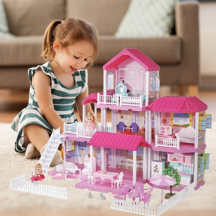 Casa De Papusi XXL Cu 3 Etaje, 6 Camere, 148 Piese, 71 cm - MAXY