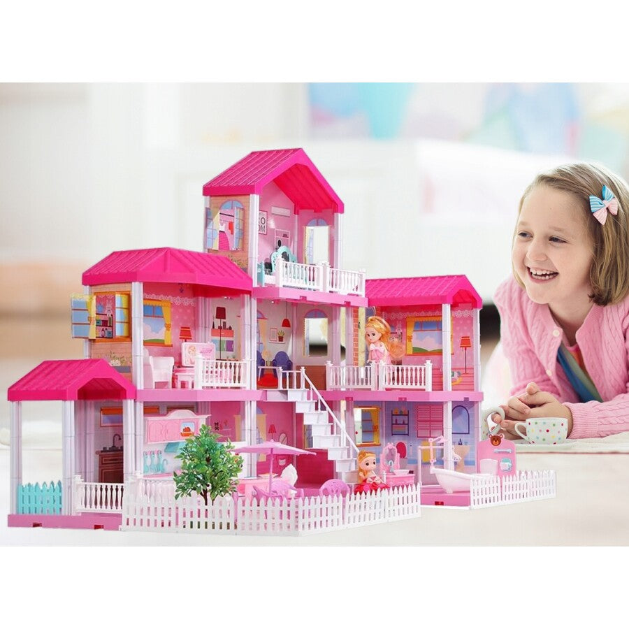 Casa De Papusi XXL Cu 3 Etaje, 6 Camere, 148 Piese, 71 cm - MAXY