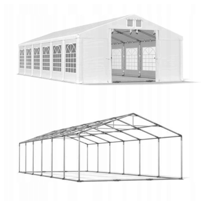 Cort Industrial Tip Hală 6x12 m Alb - MAXY