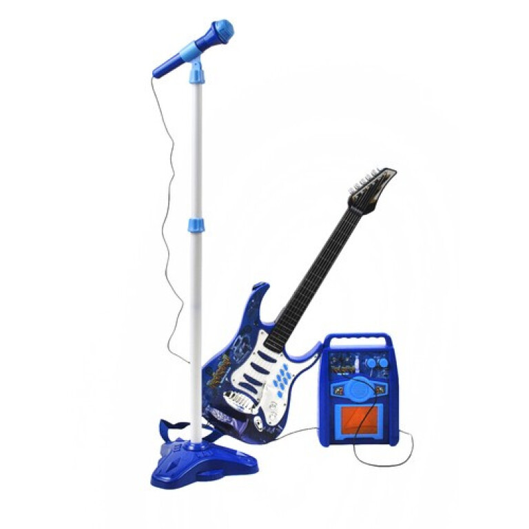 Chitară pentru Copii cu Amplificator și Microfon, Albastră - MAXY