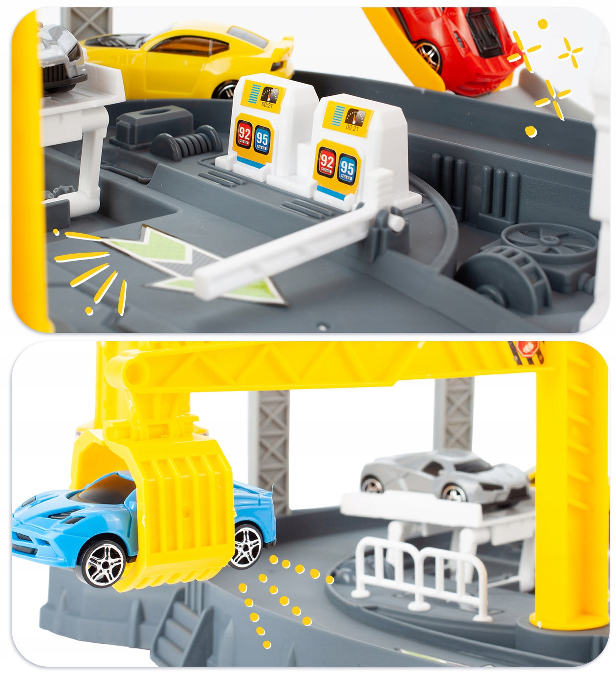 Circuit Auto Cu Lansator Si 4 Masini Incluse, Multicolor, 45 x 30 x 23 cm - MAXY