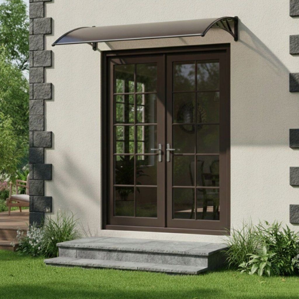 Copertină pentru ușă 150x80 cm maro - MAXY