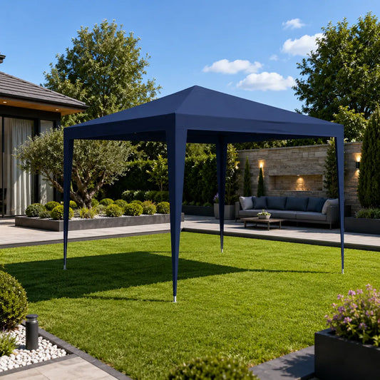 Copertină Pavilion Grădină 3x3 m Impermeabilă Albastru - MAXY