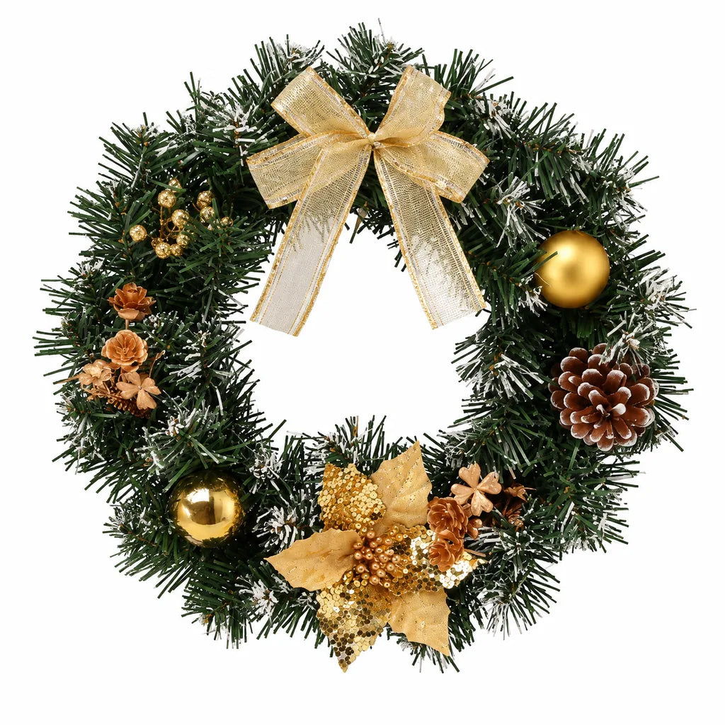 Coronița Decorativă de Crăciun cu Accesorii Aurii 40 cm - MAXY